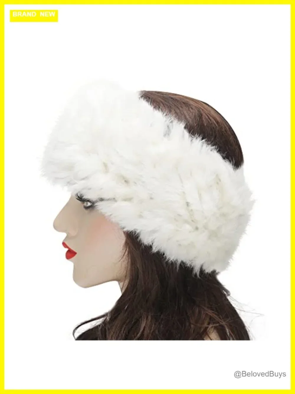 Women Rabbit Fur Headband Stretchy Winter Earwarmer Earmuffs